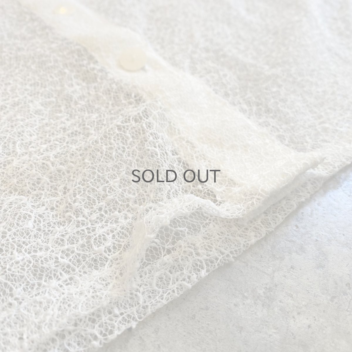 画像11: WHITE COLOR DESIGN MESH SHEER SHIRT / Ladies M (11)