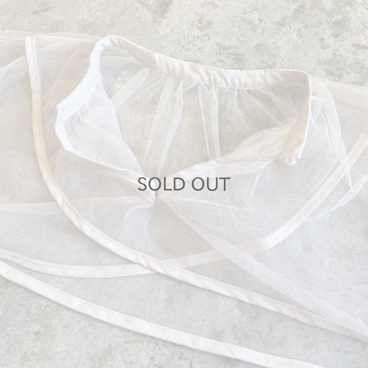 画像8: LAYERED SHORT DESIGN VOLUME SLEEVE TULLE SHEER L/S TOPS / Ladies M (8)