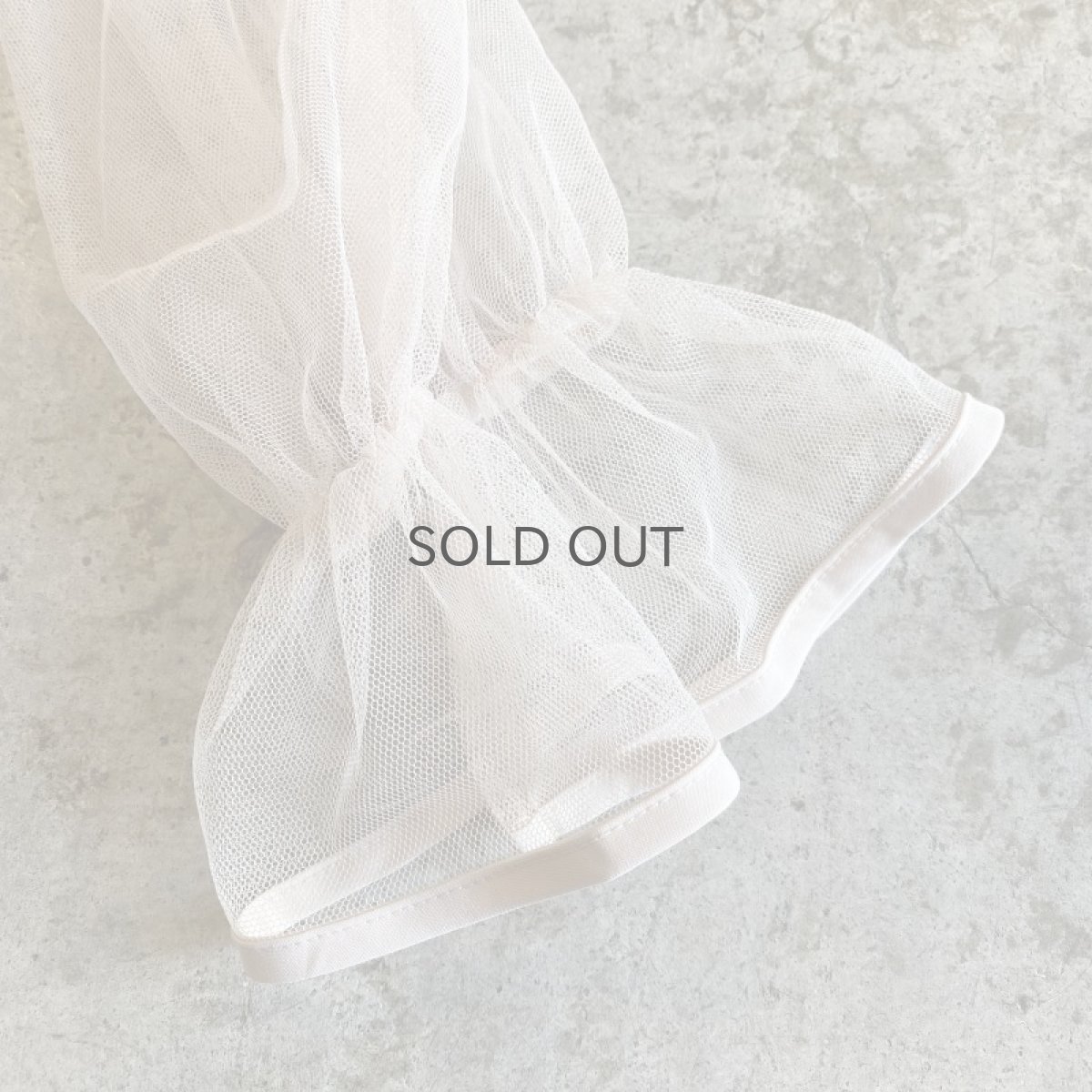 画像9: LAYERED SHORT DESIGN VOLUME SLEEVE TULLE SHEER L/S TOPS / Ladies M (9)