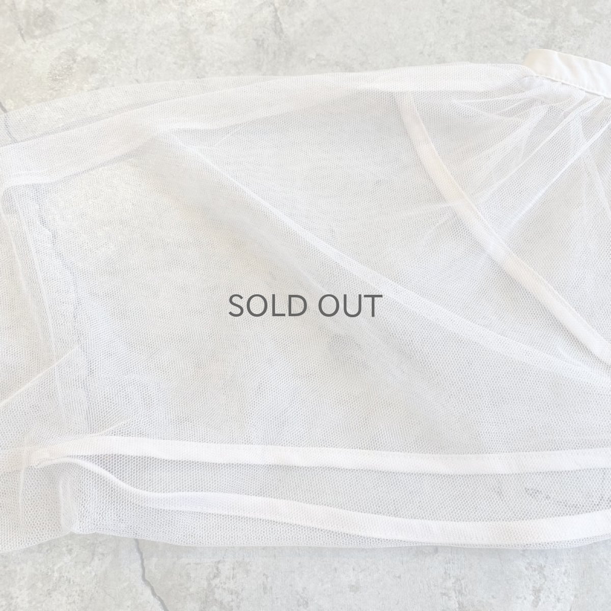 画像10: LAYERED SHORT DESIGN VOLUME SLEEVE TULLE SHEER L/S TOPS / Ladies M (10)