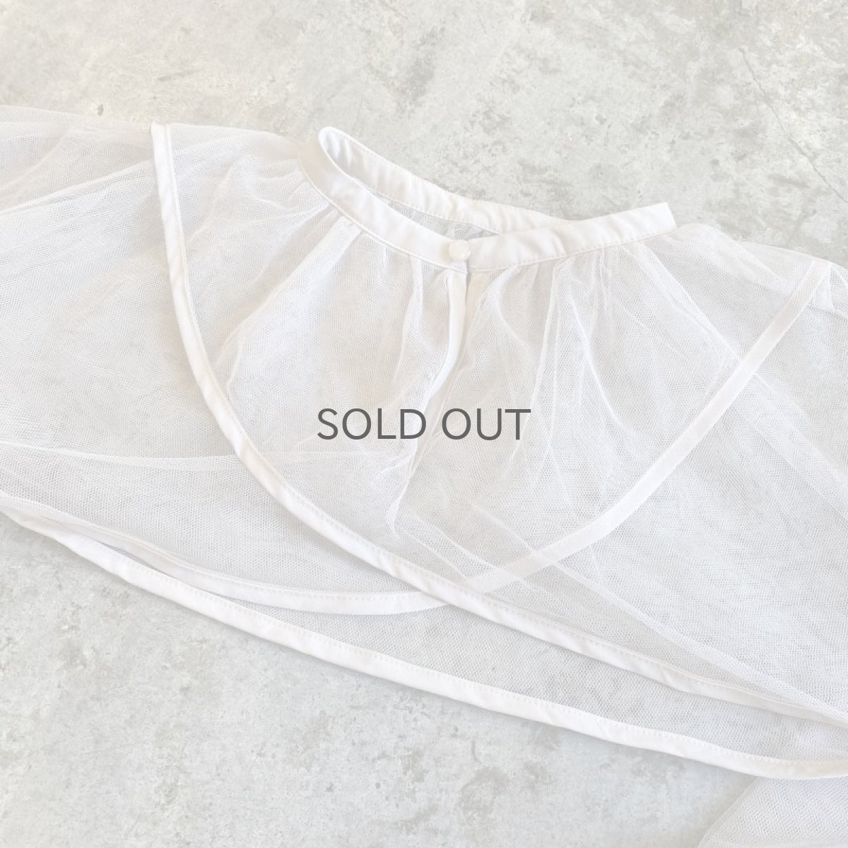 画像7: LAYERED SHORT DESIGN VOLUME SLEEVE TULLE SHEER L/S TOPS / Ladies M (7)