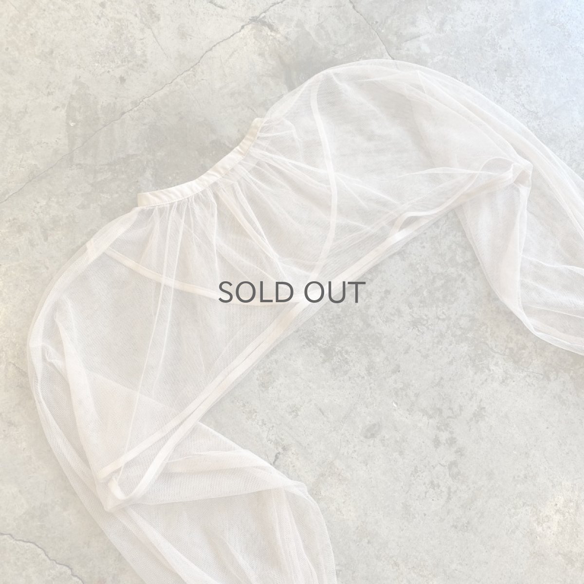 画像3: LAYERED SHORT DESIGN VOLUME SLEEVE TULLE SHEER L/S TOPS / Ladies M (3)