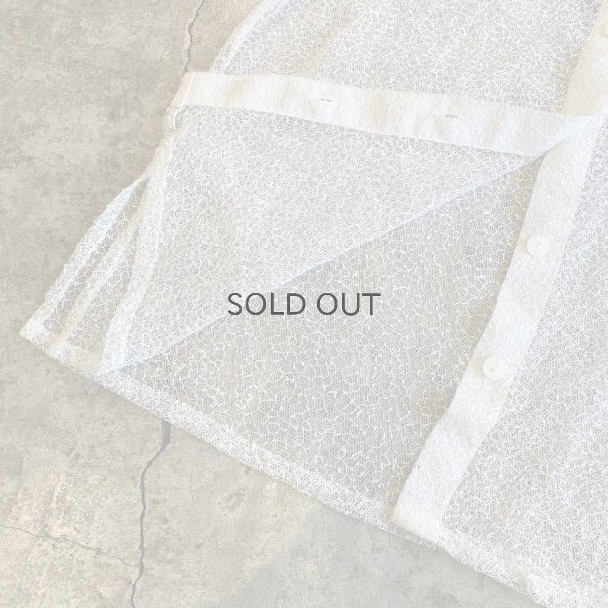 画像7: WHITE COLOR DESIGN MESH SHEER SHIRT / Ladies M (7)