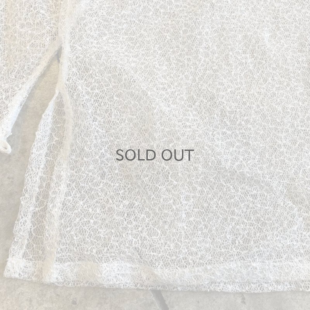 画像5: WHITE COLOR DESIGN MESH SHEER SHIRT / Ladies M (5)