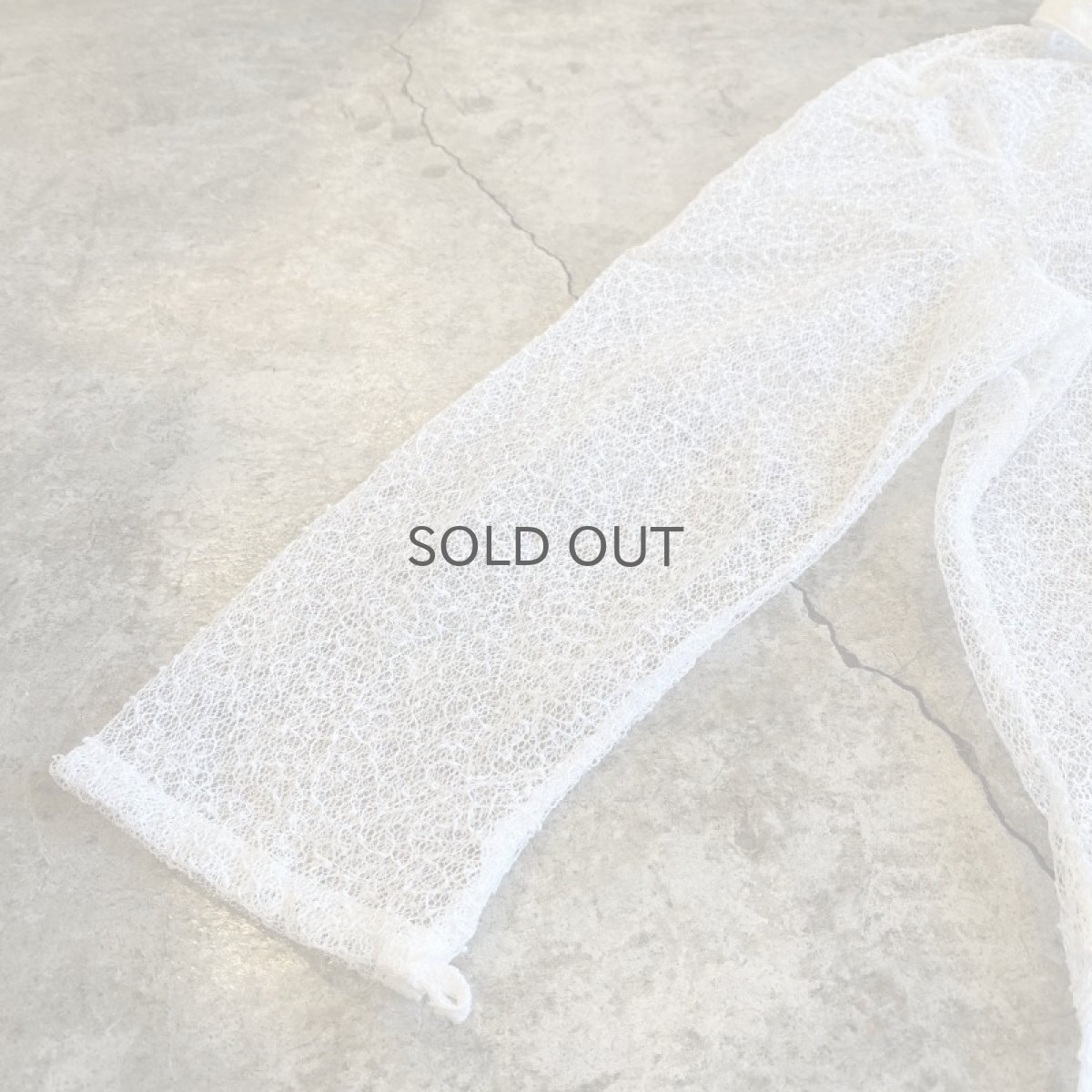 画像6: WHITE COLOR DESIGN MESH SHEER SHIRT / Ladies M (6)