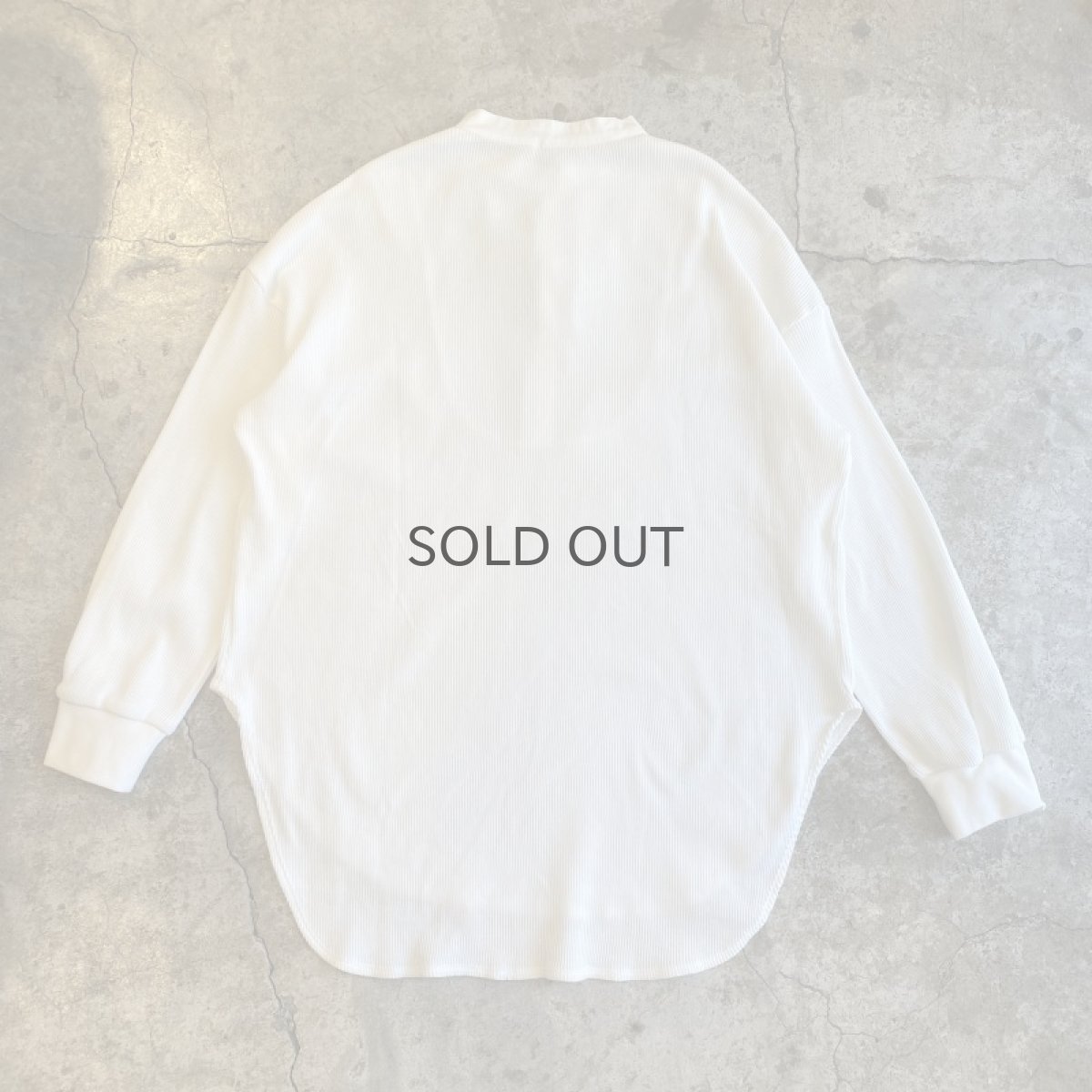 画像2: STAND COLLAR DESIGN WAFFLE L/S SHIRT / Ladies L (2)