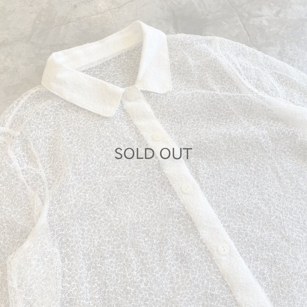 画像3: WHITE COLOR DESIGN MESH SHEER SHIRT / Ladies M (3)