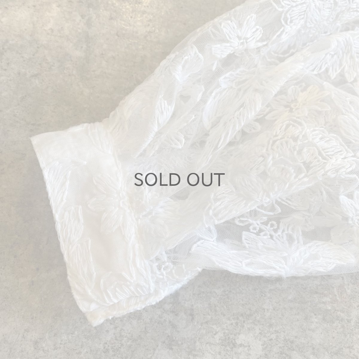 画像6:  FLORAL LACE VOLUME SLEEVE DESIGN SHEER CARDIGAN / Ladies M (6)