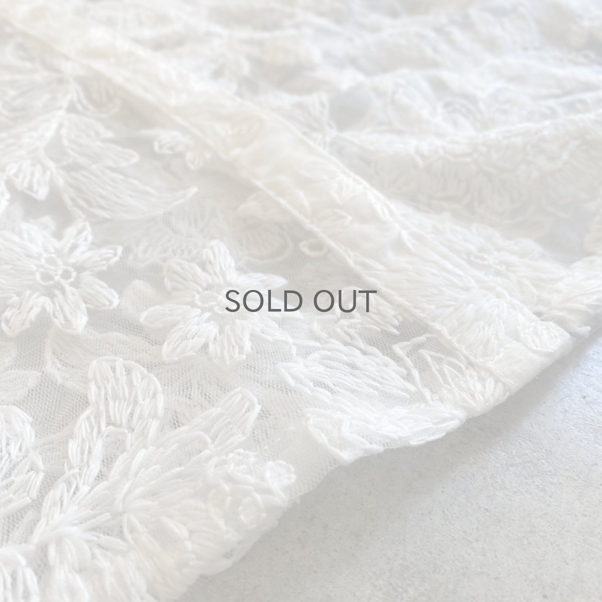 画像11:  FLORAL LACE VOLUME SLEEVE DESIGN SHEER CARDIGAN / Ladies M (11)