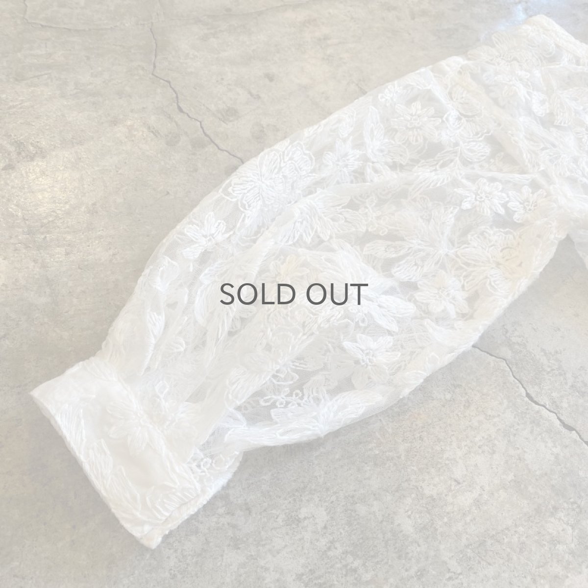 画像5:  FLORAL LACE VOLUME SLEEVE DESIGN SHEER CARDIGAN / Ladies M (5)