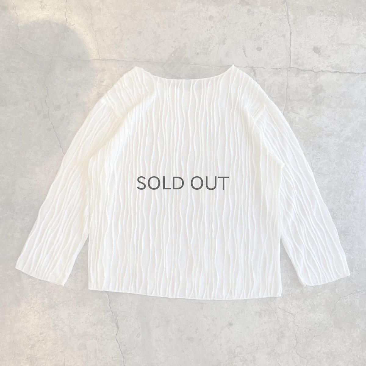 画像2: WAVE DECORATION DESIGN COTTON GAUZE L/S TOPS / Ladies L (2)