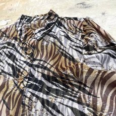 画像4: MULTI ZEBRA PATTERN SHEER L/S SHIRT / Mens M (4)