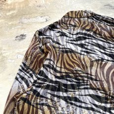 画像9: MULTI ZEBRA PATTERN SHEER L/S SHIRT / Mens M (9)