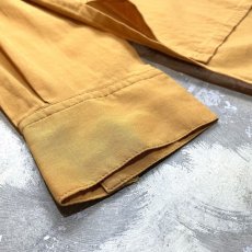 画像7: YELLOW CHEVRON PATTERN OPEN COLLAR L/S SHIRT / Mens L (7)