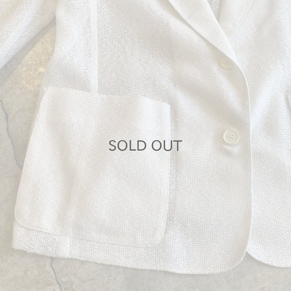 画像5: WHITE COLOR MESH DESIGN TAILORED JACKET / Ladies M (5)