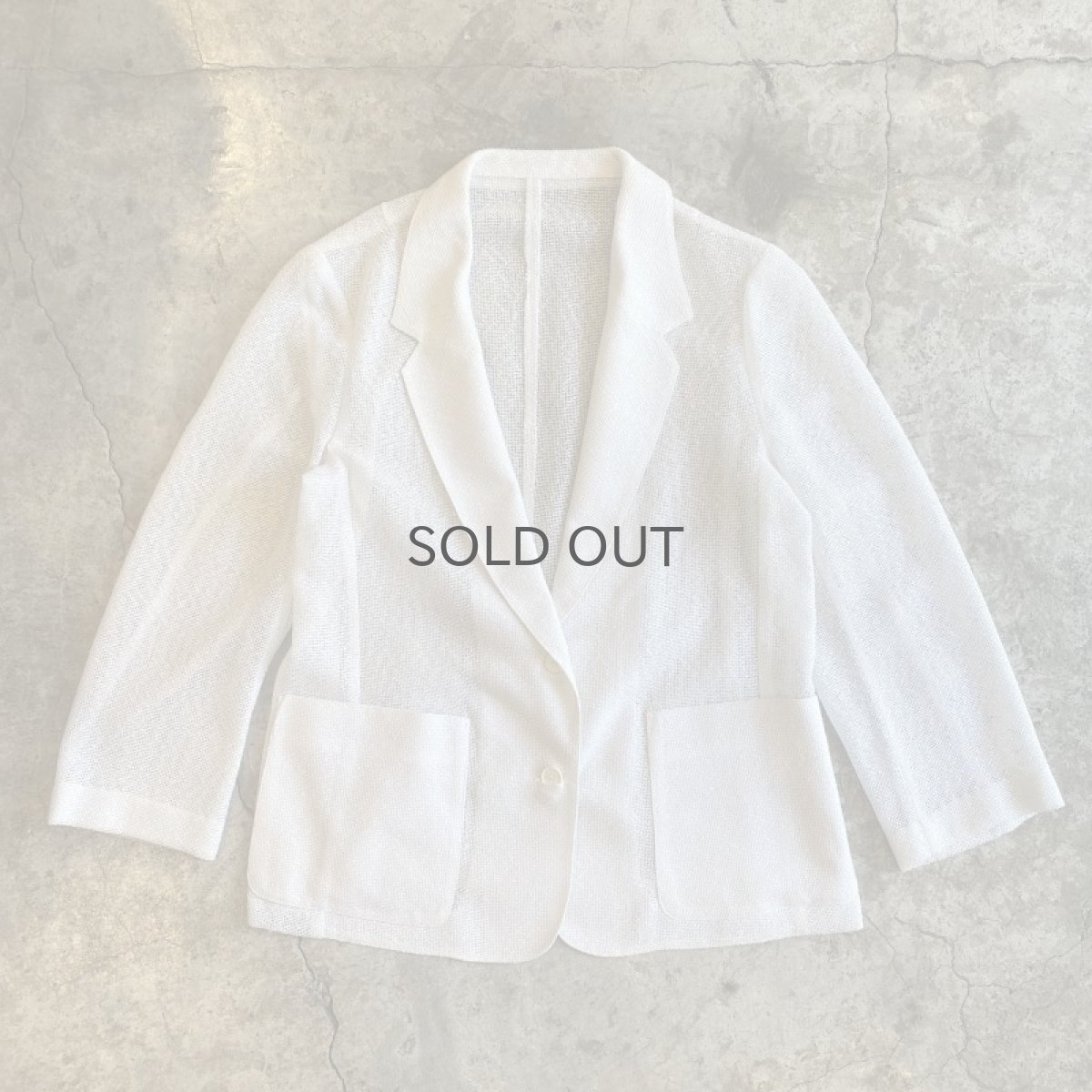 画像1: WHITE COLOR MESH DESIGN TAILORED JACKET / Ladies M (1)