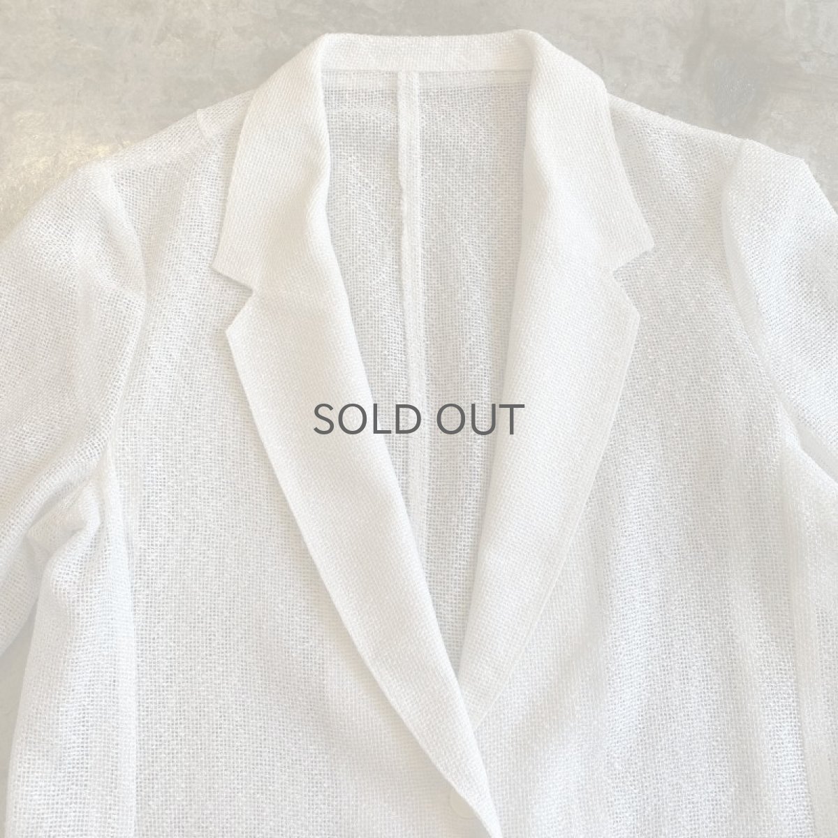 画像6: WHITE COLOR MESH DESIGN TAILORED JACKET / Ladies M (6)