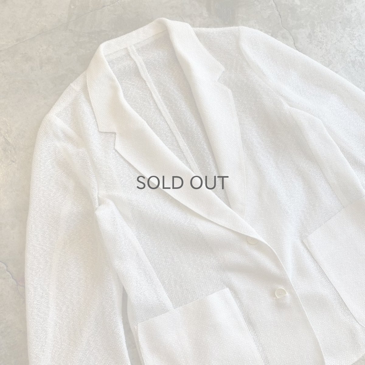 画像3: WHITE COLOR MESH DESIGN TAILORED JACKET / Ladies M (3)