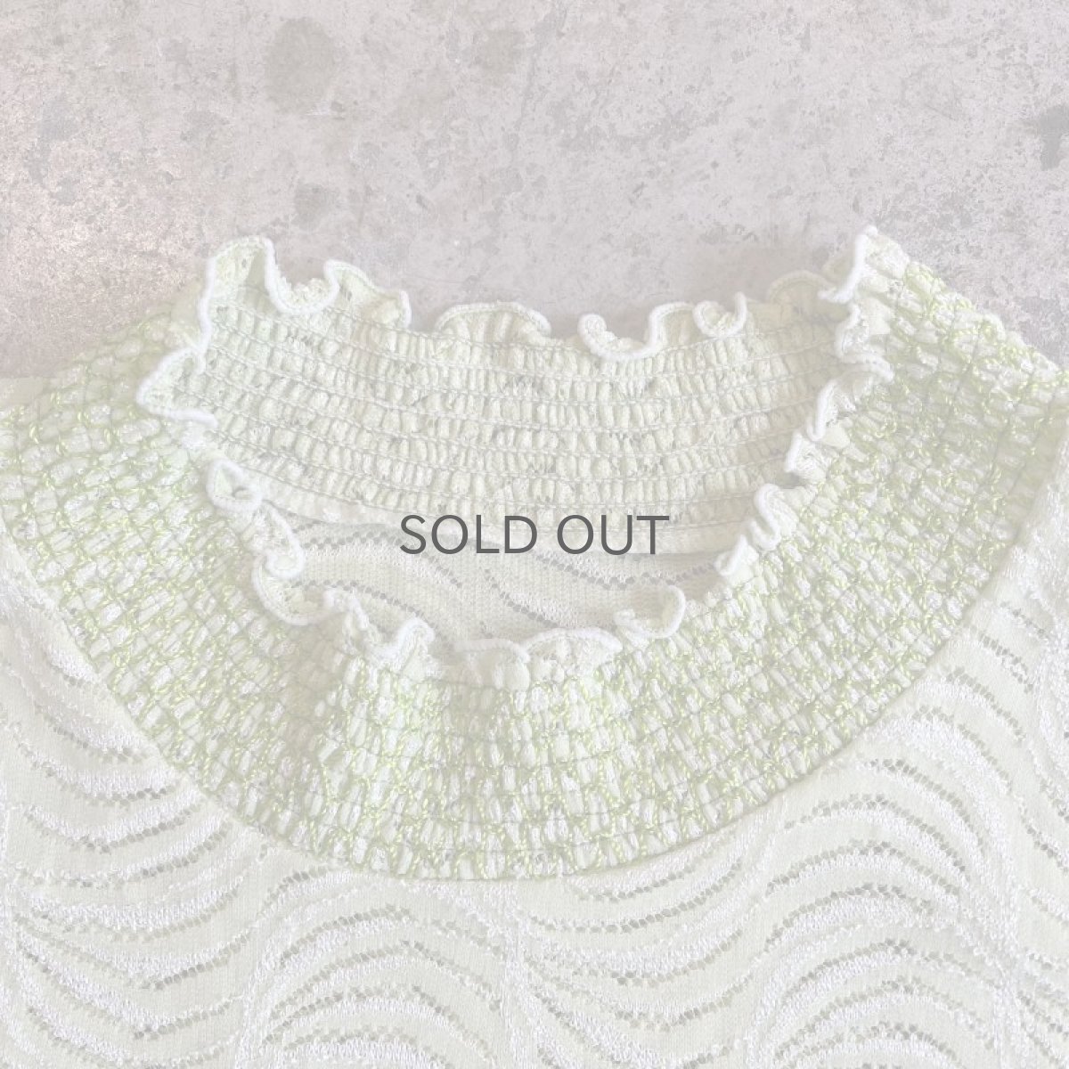 画像10: ALL OVER WAVE PATTERN RIB FRILL DESIGN L/S TOPS / Ladies M (10)
