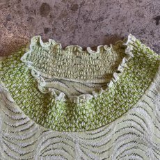 画像10: ALL OVER WAVE PATTERN RIB FRILL DESIGN L/S TOPS / Ladies M (10)
