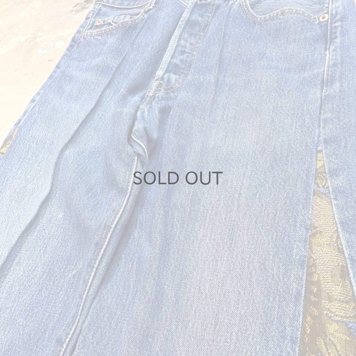 画像4: 【Wiz&Witch】SIDE ORIENTAL WIDE DENIM PANTS / W30 (4)