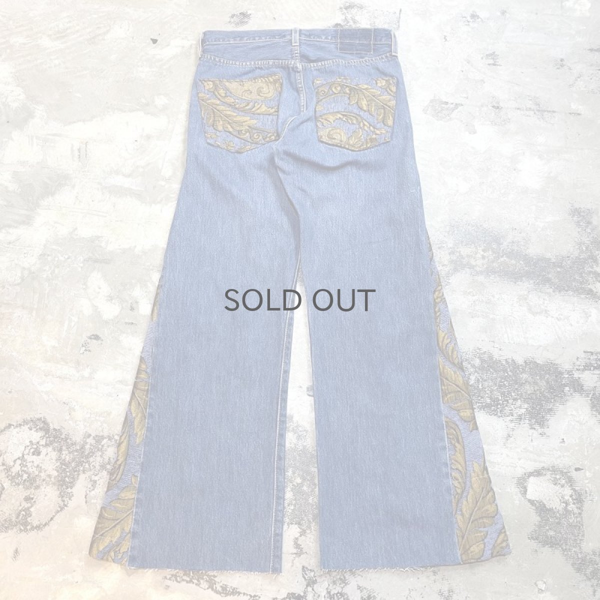 画像2: 【Wiz&Witch】SIDE ORIENTAL WIDE DENIM PANTS / W30 (2)