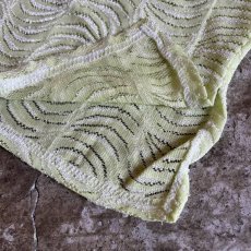 画像5: ALL OVER WAVE PATTERN RIB FRILL DESIGN L/S TOPS / Ladies M (5)