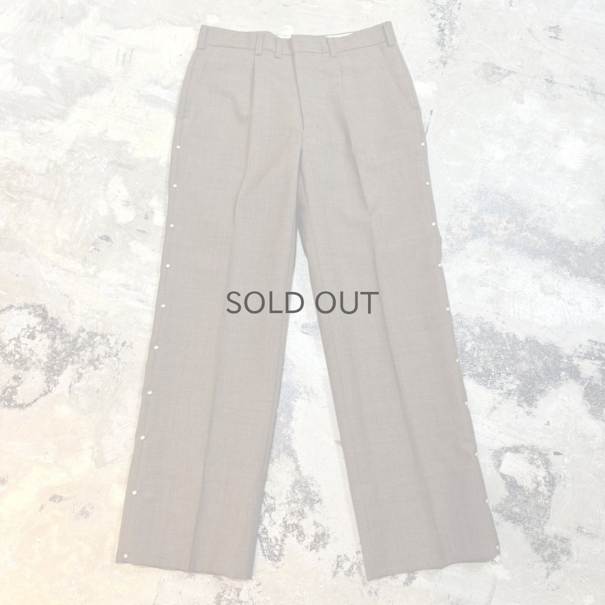 画像1: SIDE STUDS DECORATIVE BROWN COLOR SLACKS / W30 (1)