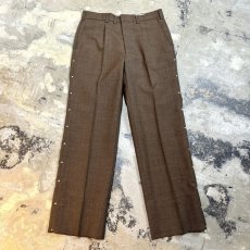 画像1: SIDE STUDS DECORATIVE BROWN COLOR SLACKS / W30 (1)