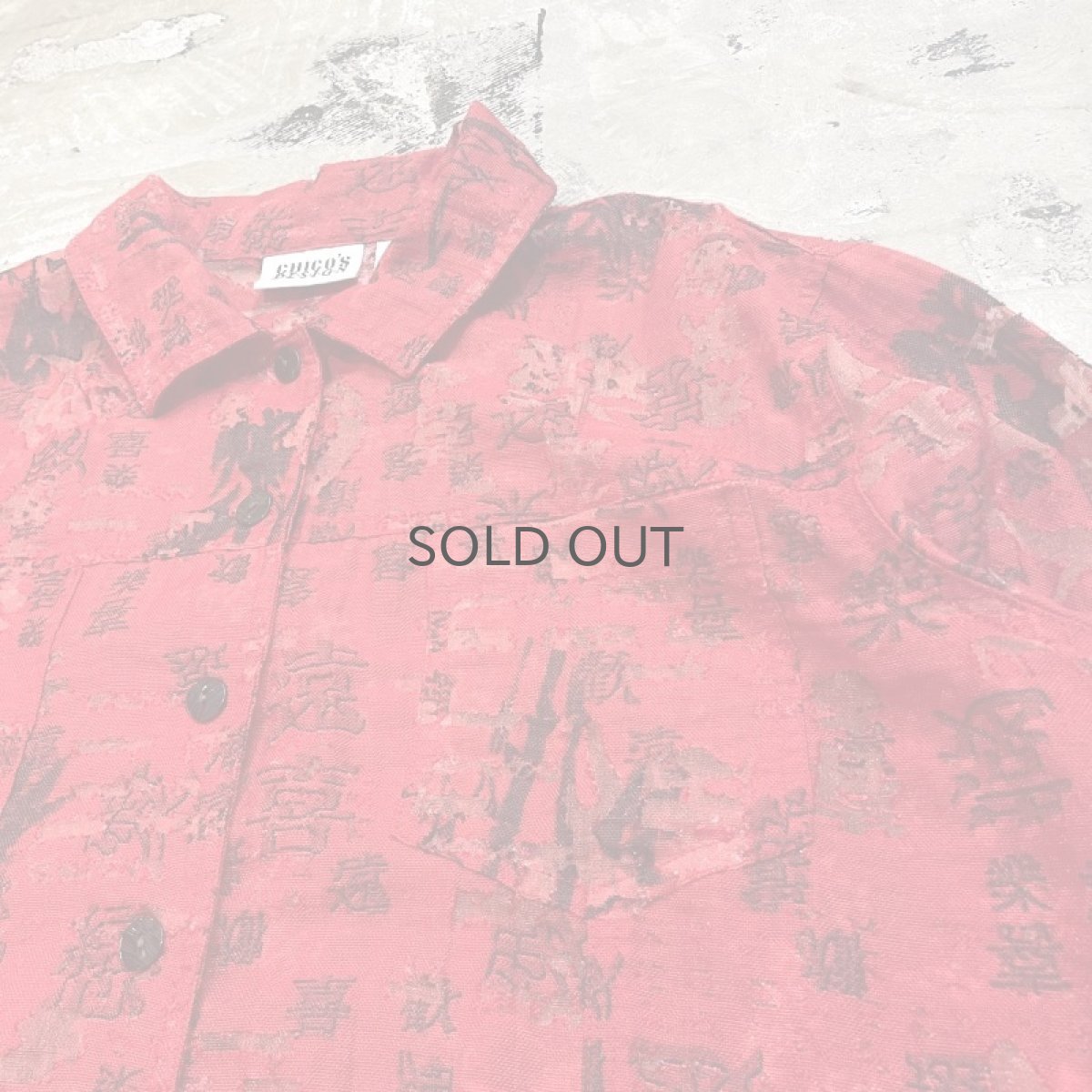 画像4: 90's~ CHINESE CHARACTER GRAPHIC PATTERN L/S SHIRT / Mens L (4)