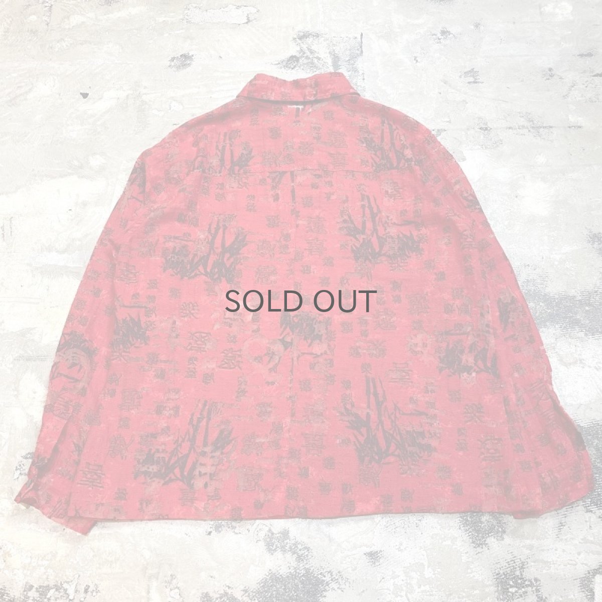 画像2: 90's~ CHINESE CHARACTER GRAPHIC PATTERN L/S SHIRT / Mens L (2)