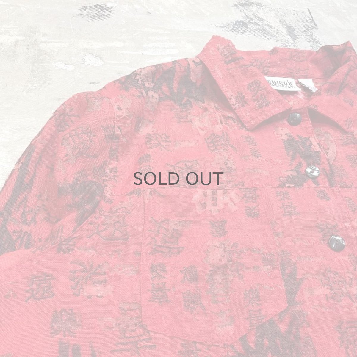 画像3: 90's~ CHINESE CHARACTER GRAPHIC PATTERN L/S SHIRT / Mens L (3)