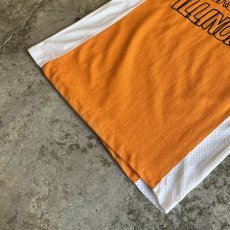 画像4: 70's PUNCHING MIX FABRIC DESIGN LOGO PRINTED S/S TEE / Ladies M / MADE IN USA  (4)