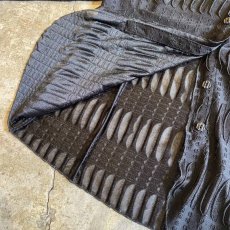 画像7:  BLACK COLOR SHEER PATTERN DESIGN L/S SHIRT / Ladies M (7)