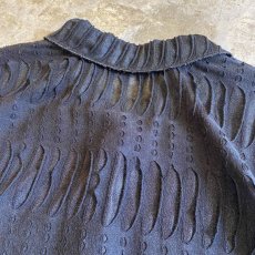 画像8:  BLACK COLOR SHEER PATTERN DESIGN L/S SHIRT / Ladies M (8)