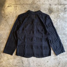 画像2:  BLACK COLOR SHEER PATTERN DESIGN L/S SHIRT / Ladies M (2)