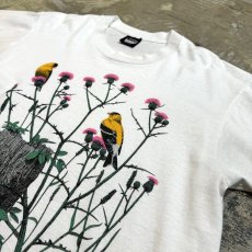 画像4: 80's BIRD & FLOWER PRINTED S/S TEE / Mens XL / MADE IN USA (4)