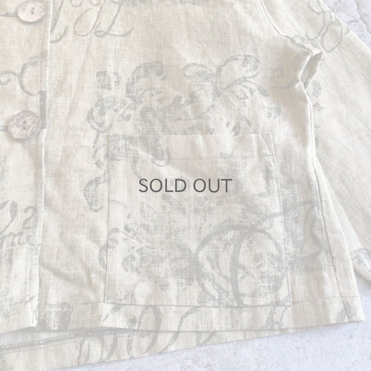 画像5: ALL OVER PATTERN LINEN DESIGN JACKET / Ladies L (5)
