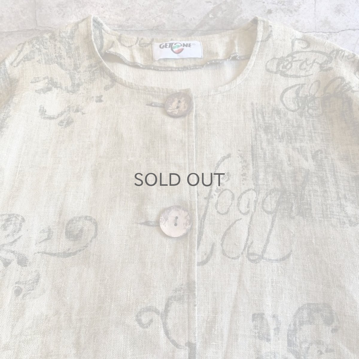 画像6: ALL OVER PATTERN LINEN DESIGN JACKET / Ladies L (6)