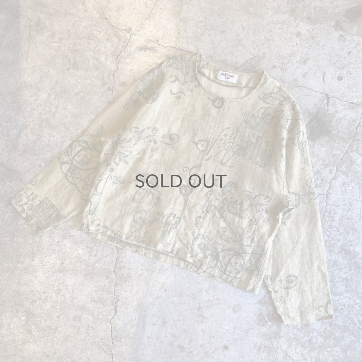 画像4: ALL OVER PATTERN LINEN DESIGN JACKET / Ladies L (4)