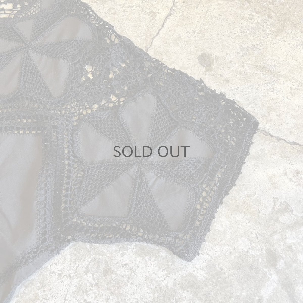 画像7: BLACK COLOR MIX FABRIC DESIGN S/S BLOUSE / Ladies L (7)