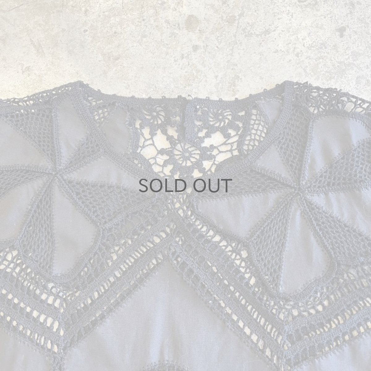 画像12: BLACK COLOR MIX FABRIC DESIGN S/S BLOUSE / Ladies L (12)