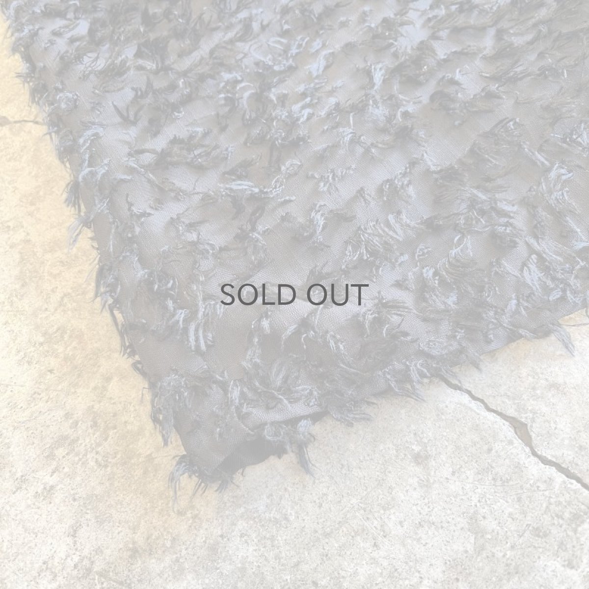 画像4: BLACK COLOR SHORT FRINGE DESIGN SHEER LONG SKIRT / W26 (4)