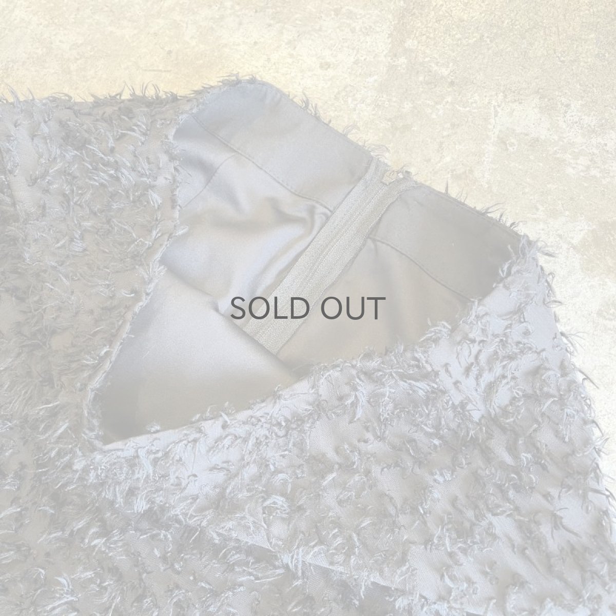 画像8: BLACK COLOR SHORT FRINGE DESIGN SHEER LONG SKIRT / W26 (8)