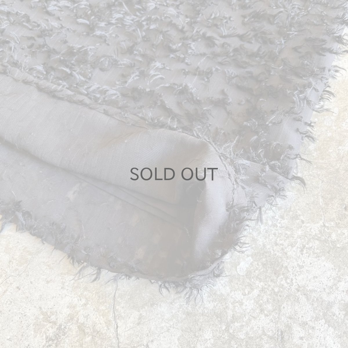 画像6: BLACK COLOR SHORT FRINGE DESIGN SHEER LONG SKIRT / W26 (6)