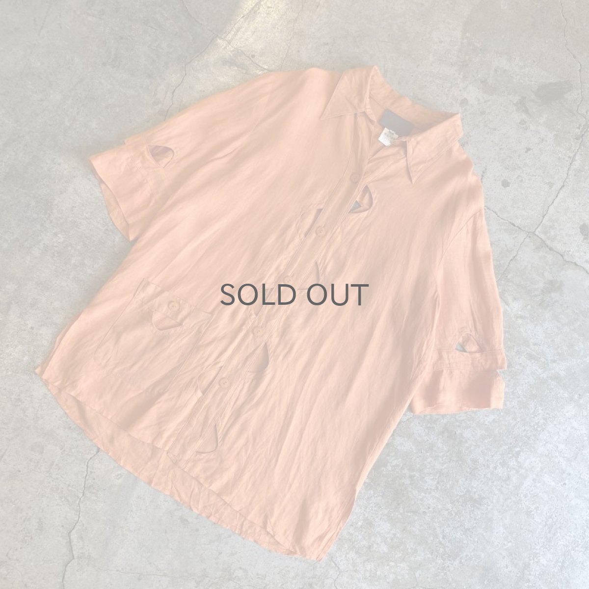 画像4: CUT WORK ART DESIGN COLOR L/S SHIRT / Ladies L (4)