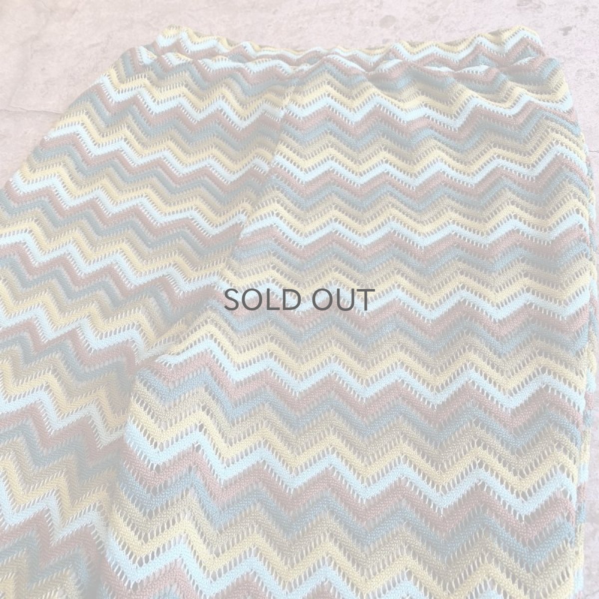 画像9: WAVE PATTERN COLOR DESIGN CROCHET KNIT FLARE PANTS / W25~W32 (9)