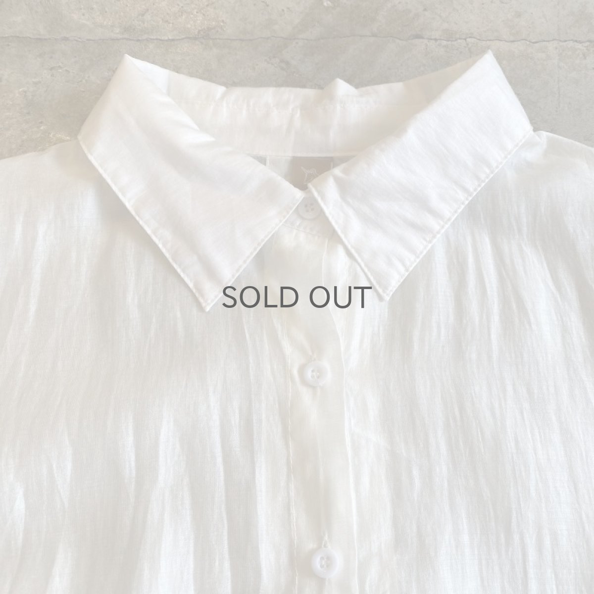 画像6: BACK SLIT DESIGN WHITE COLOR DESIGN SHEER SHIRT / Ladies M(L) (6)