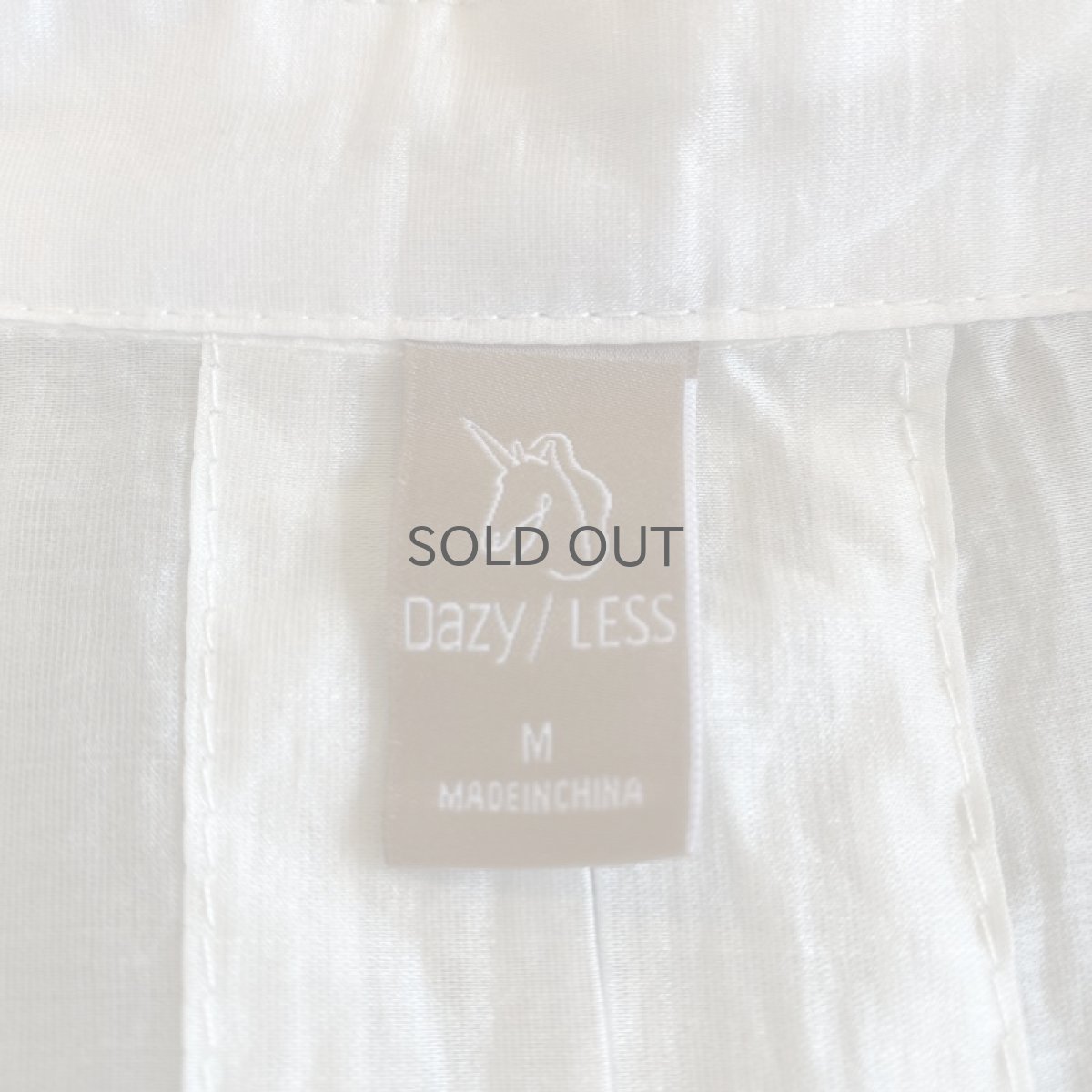 画像11: BACK SLIT DESIGN WHITE COLOR DESIGN SHEER SHIRT / Ladies M(L) (11)