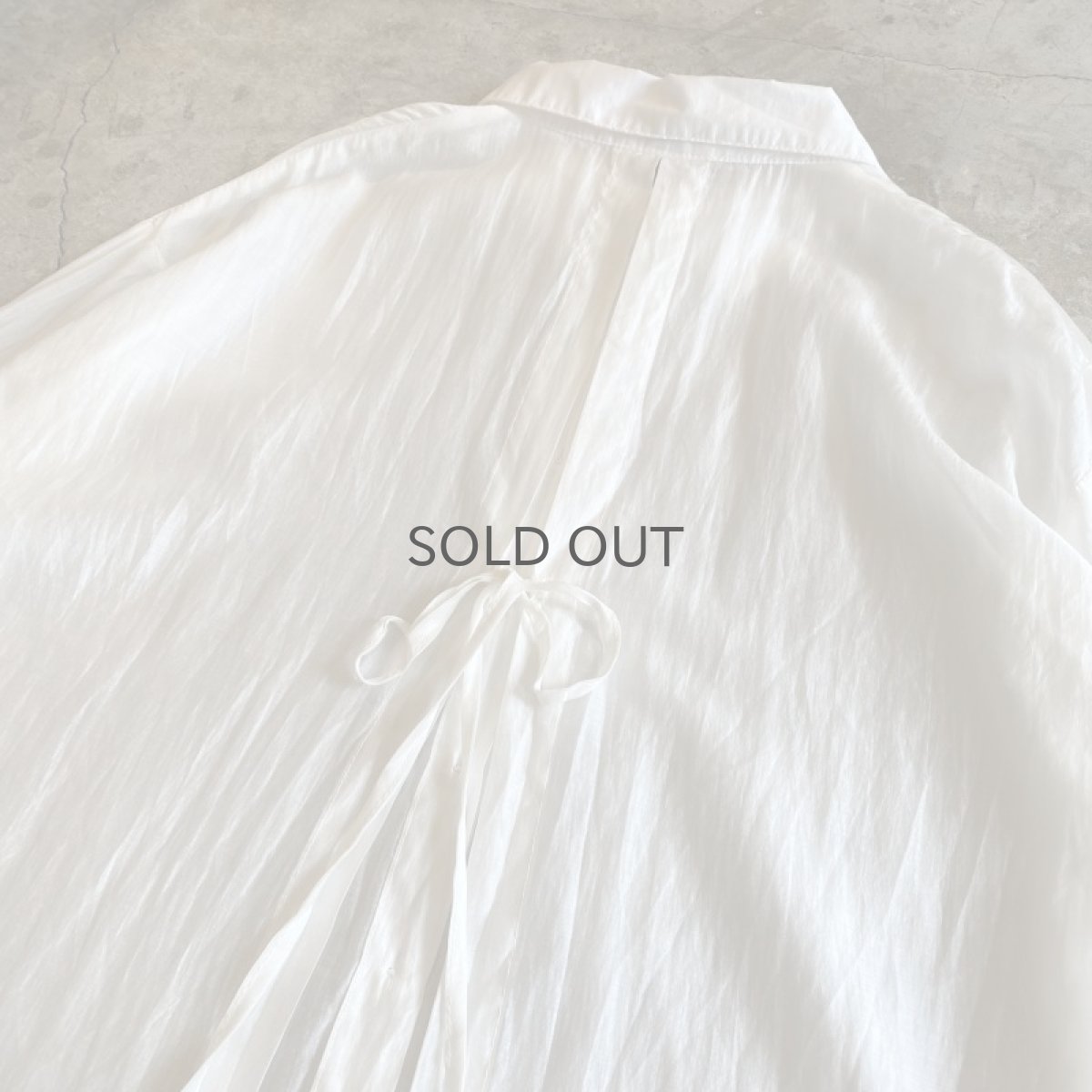 画像5: BACK SLIT DESIGN WHITE COLOR DESIGN SHEER SHIRT / Ladies M(L) (5)